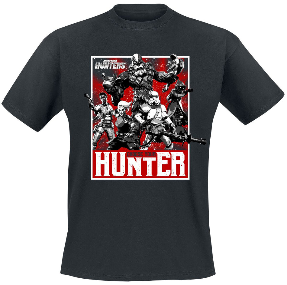 T-Shirt Manches courtes Gaming de Star Wars - Hunters - Choose Your Hunter - L à XXL - pour Homme - noir - Star Wars