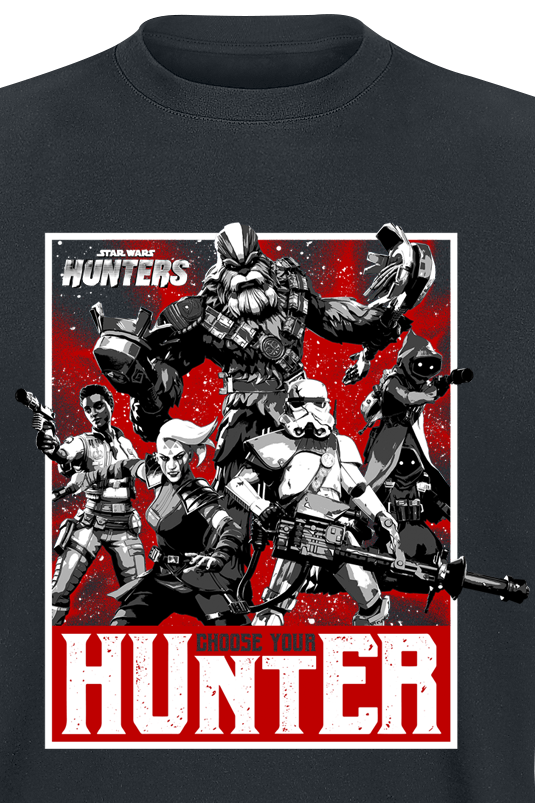 T-Shirt Manches courtes Gaming de Star Wars - Hunters - Choose Your Hunter - L à XXL - pour Homme - noir - Star Wars - View 2