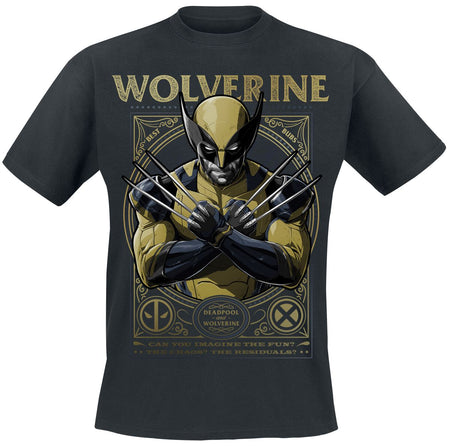 T-Shirt Manches courtes  de Deadpool - 3 - Wolverine - S à XXL - pour Homme - noir - Deadpool