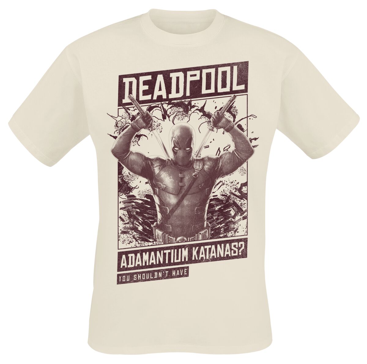 T-Shirt Manches courtes Disney de Deadpool - 3 - Adamantium Katanas - S à XL - pour Homme - naturel - Deadpool