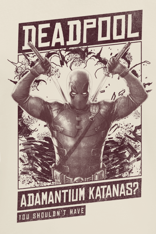T-Shirt Manches courtes Disney de Deadpool - 3 - Adamantium Katanas - S à XL - pour Homme - naturel - Deadpool - View 2
