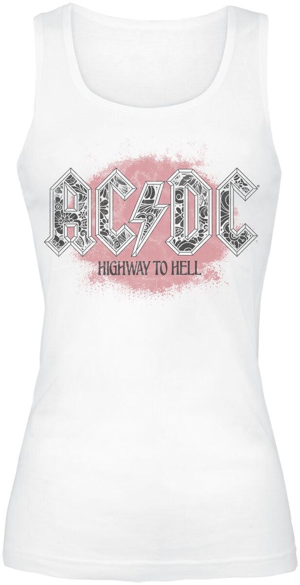 Top  de AC/DC - Highway To Hell Flowers - L à XXL - pour Femme - blanc - AC/DC