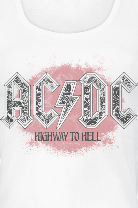 Top  de AC/DC - Highway To Hell Flowers - S à XXL - pour Femme - blanc - AC/DC - View 2