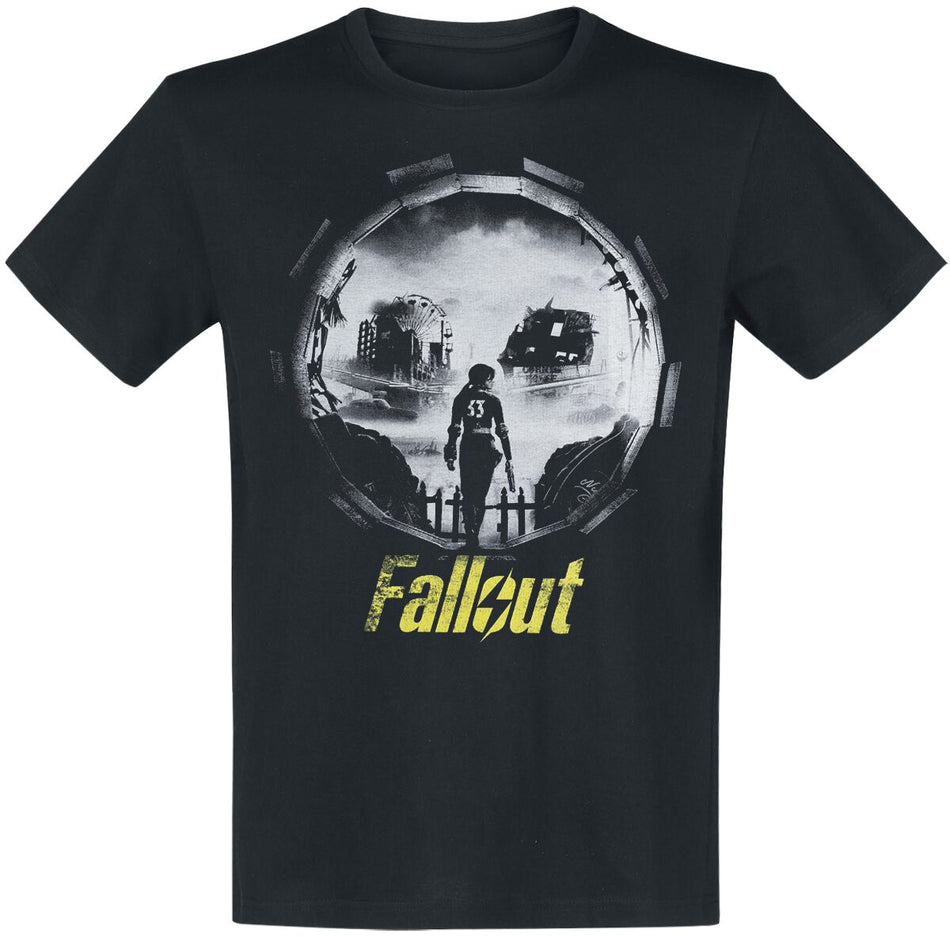 T-Shirt Manches courtes Gaming de Fallout - Vault 33 - Into The Wasteland - S à XXL - pour Homme - noir - Fallout