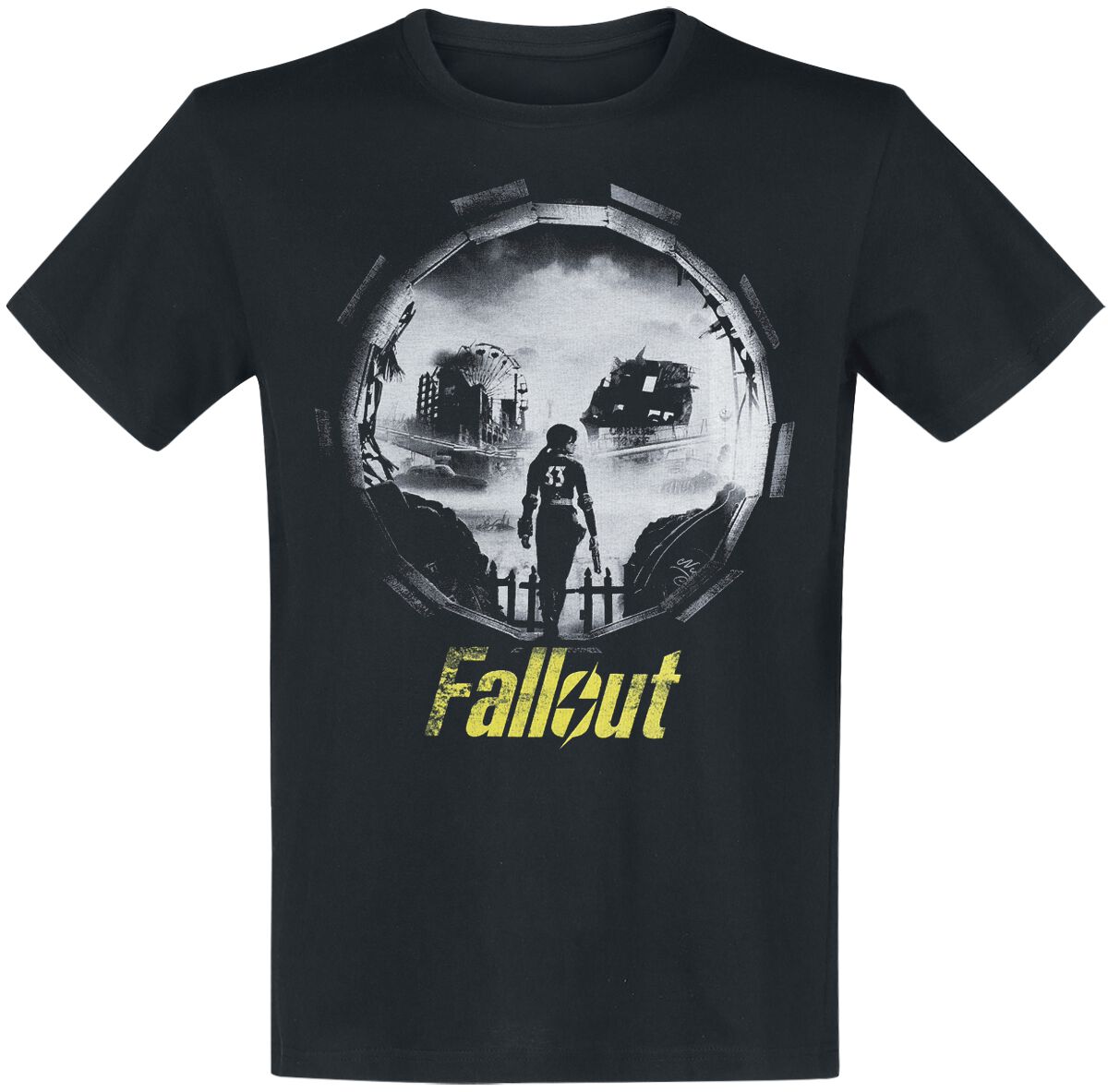 T-Shirt Manches courtes Gaming de Fallout - Vault 33 - Into The Wasteland - S à XXL - pour Homme - noir - Fallout