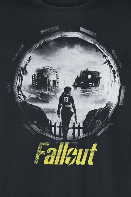 T-Shirt Manches courtes Gaming de Fallout - Vault 33 - Into The Wasteland - S à XXL - pour Homme - noir - Fallout - View 2