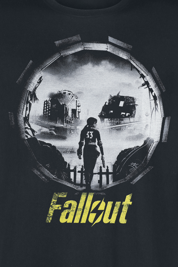 T-Shirt Manches courtes Gaming de Fallout - Vault 33 - Into The Wasteland - S à XXL - pour Homme - noir - Fallout - View 2