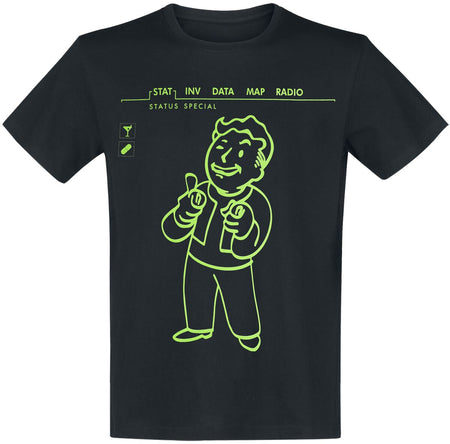 T-Shirt Manches courtes Gaming de Fallout - Charisma +10 - S à XXL - pour Homme - noir - Fallout