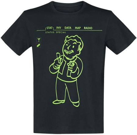 T-Shirt Manches courtes Gaming de Fallout - Charisma +10 - S à XL - pour Homme - noir - Fallout