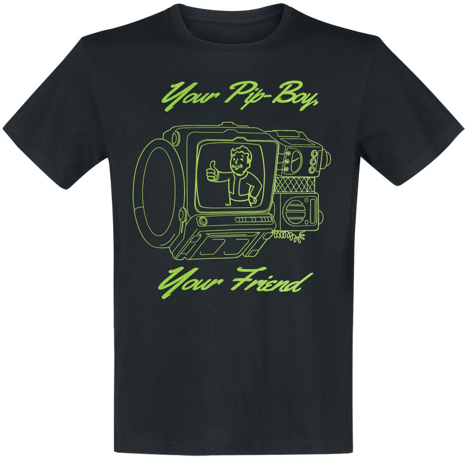 T-Shirt Manches courtes Gaming de Fallout - Your Pip-Boy, Your Friend - S à XXL - pour Homme - noir - Fallout