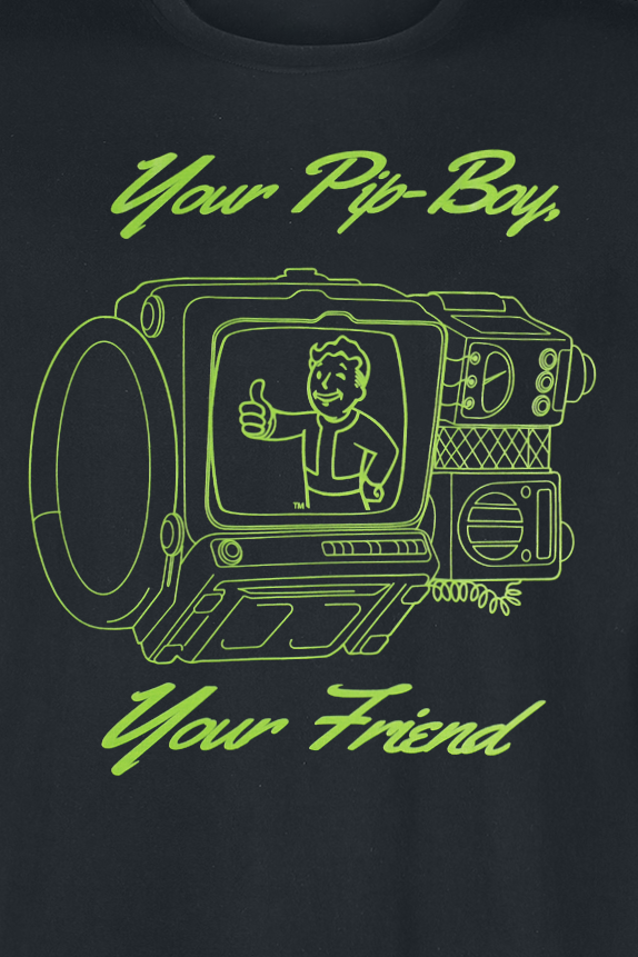 T-Shirt Manches courtes Gaming de Fallout - Your Pip-Boy, Your Friend - S à XXL - pour Homme - noir - Fallout - View 2