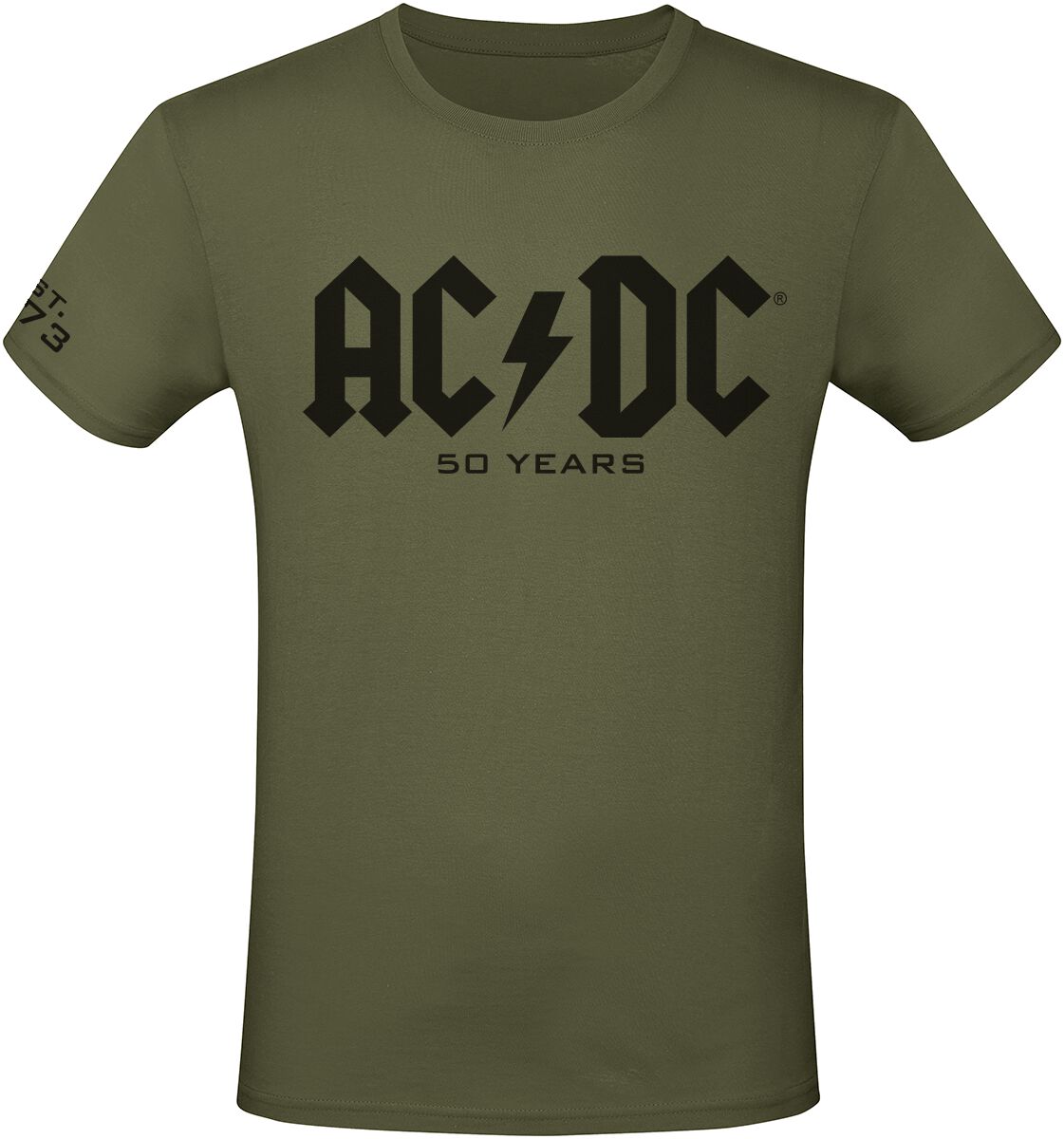 T-Shirt Manches courtes  de AC/DC - 50 Years Logo - S à 3XL - pour Homme - olive - AC/DC