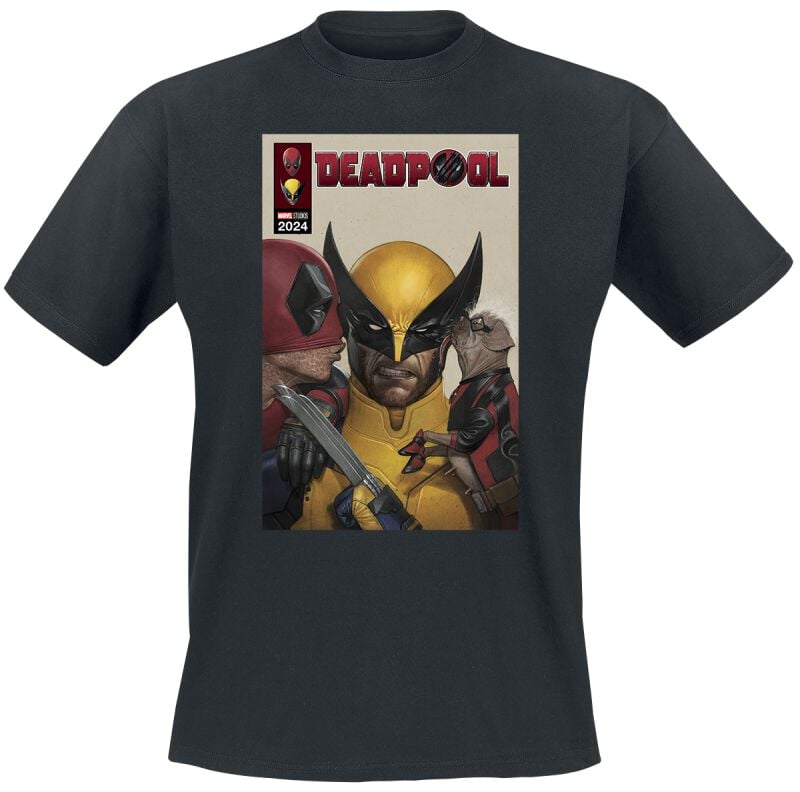 T-Shirt Manches courtes Disney de Deadpool - 3 - Deadpool Kisses to Wolverine - M à 3XL - pour Homme - noir - Deadpool