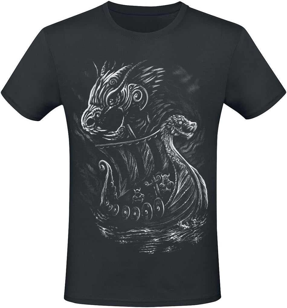 T-Shirt Manches courtes  de Axel Hermann - Viking Ship - S à 5XL - pour Homme - noir - Axel Hermann