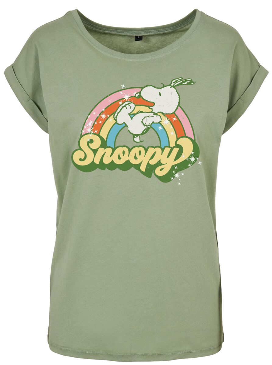 T-Shirt Manches courtes  de Snoopy - Snoopy - Retro Rainbow - S à XXL - pour Femme - vert - Snoopy