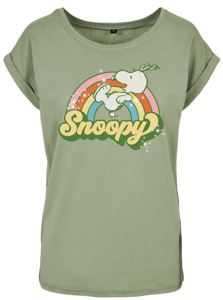 T-Shirt Manches courtes  de Snoopy - Snoopy - Retro Rainbow - S à XXL - pour Femme - vert - Snoopy