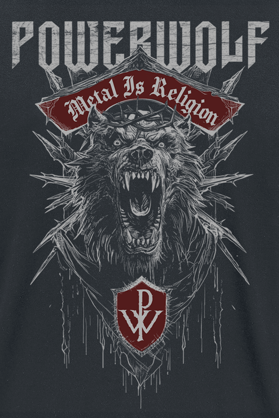 T-Shirt Manches courtes  de Powerwolf - Chaos Crest - S à 5XL - pour Homme - noir - Powerwolf - View 2