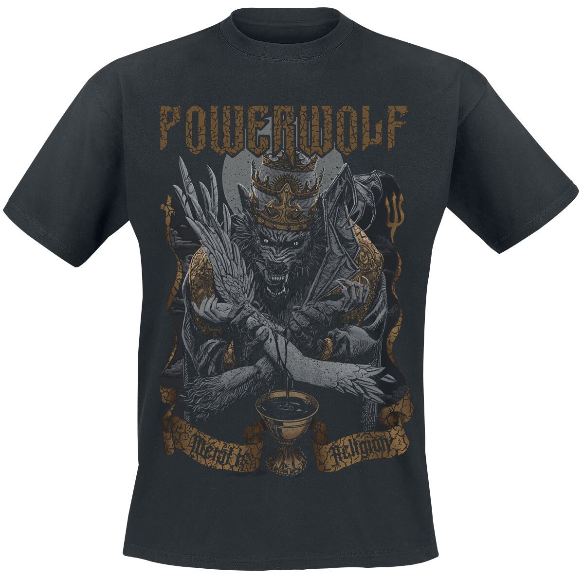 T-Shirt Manches courtes  de Powerwolf - Wolf vs Angel - S à XXL - pour Homme - noir - Powerwolf