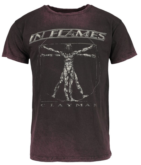 T-Shirt Manches courtes  de In Flames - Clayman Vitruvian - S à 4XL - pour Homme - rouge foncé - In Flames