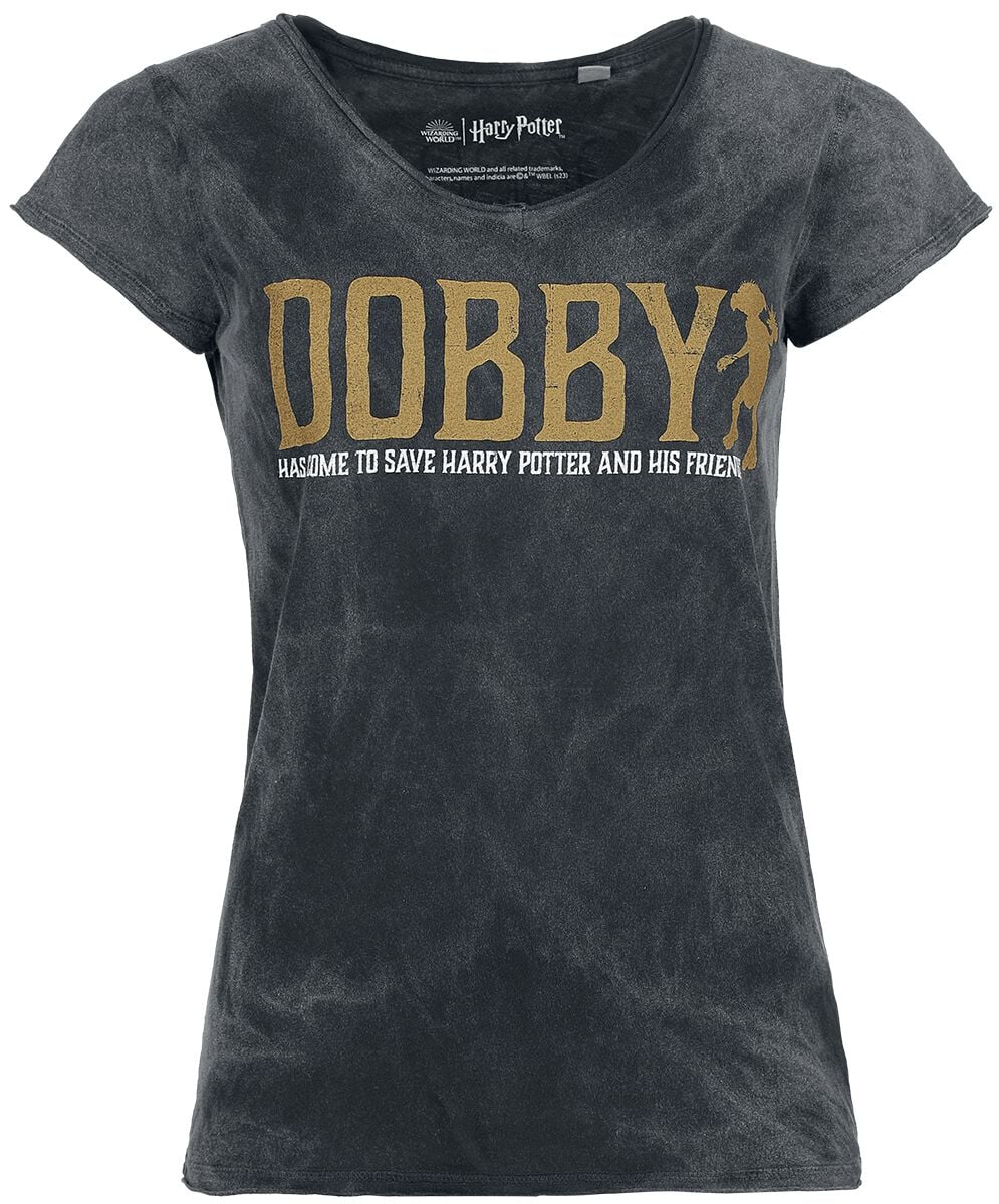 T-Shirt Manches courtes  de Harry Potter - Dobby - Free Elf - S à XL - pour Femme - noir - Harry Potter