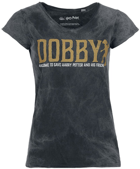 T-Shirt Manches courtes  de Harry Potter - Dobby - Free Elf - S à XL - pour Femme - noir - Harry Potter