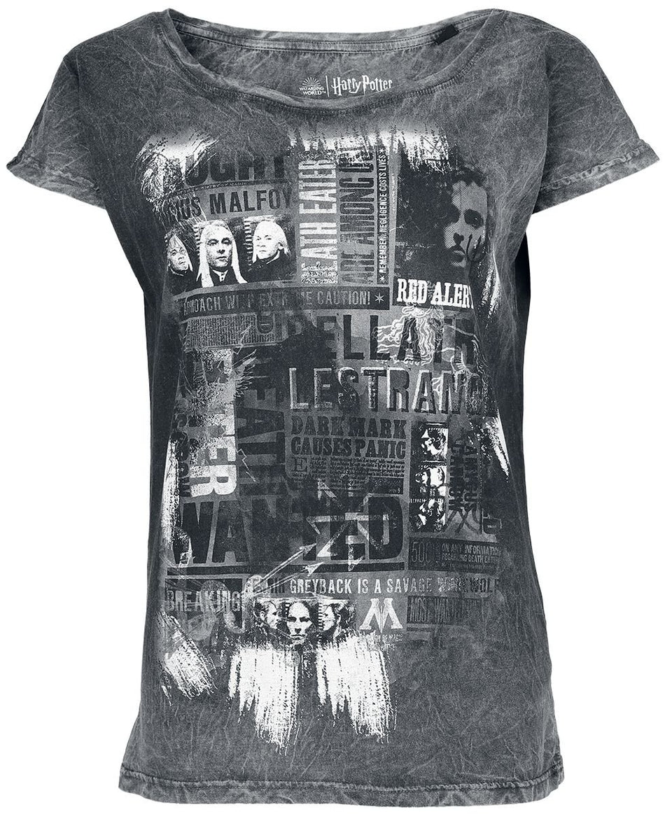 T-Shirt Manches courtes  de Harry Potter - Death Eater - Wanted - S à XXL - pour Femme - noir - Harry Potter