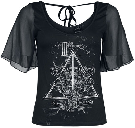 T-Shirt Manches courtes  de Harry Potter - Les Reliques De La Mort - M à XL - pour Femme - noir - Harry Potter