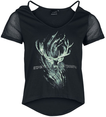 T-Shirt Manches courtes  de Harry Potter - Expecto Patronum - S à XXL - pour Femme - noir - Harry Potter
