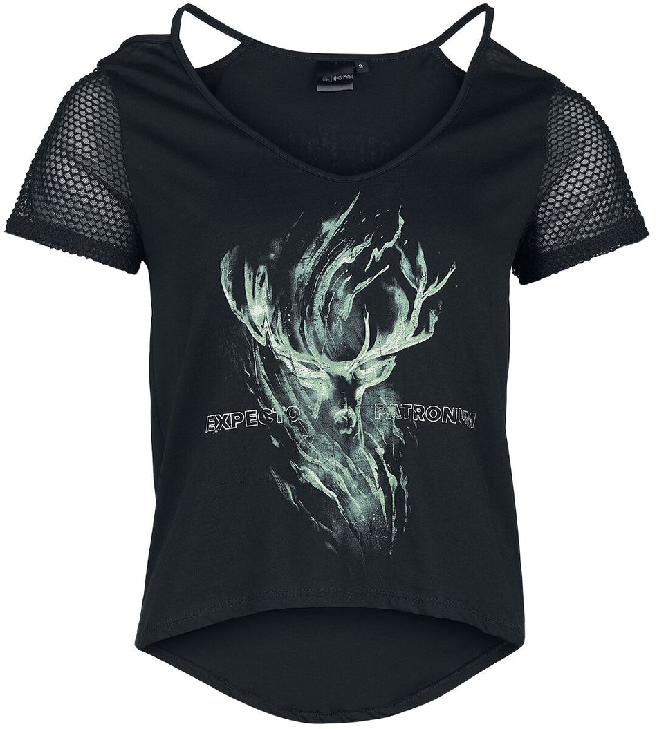 T-Shirt Manches courtes  de Harry Potter - Expecto Patronum - S à XXL - pour Femme - noir - Harry Potter