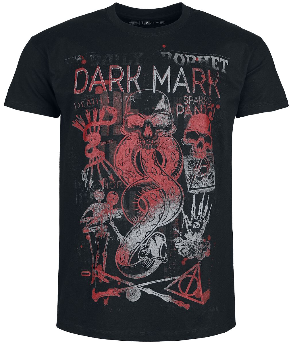 T-Shirt Manches courtes  de Harry Potter - Marque Des Ténèbres - M à L - pour Homme - noir - Harry Potter