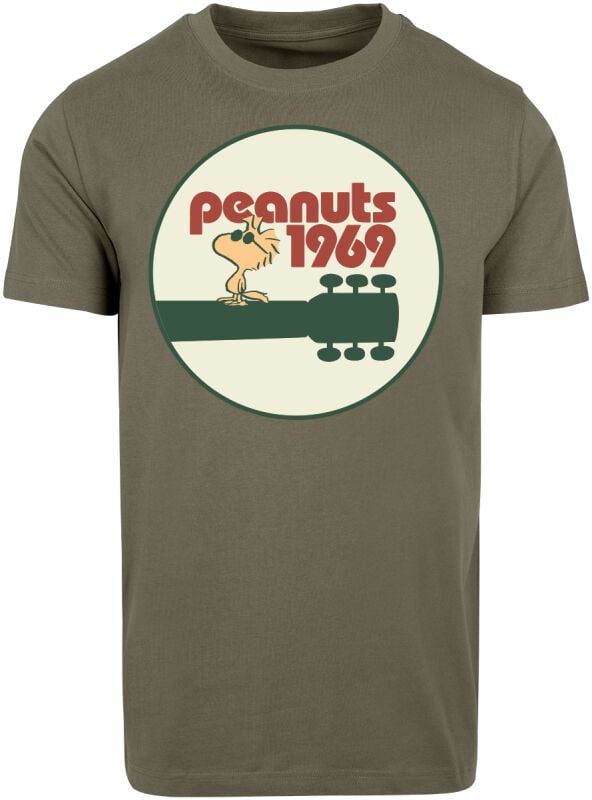 T-Shirt Manches courtes  de Snoopy - Woodstock 1969 - S à XXL - pour Homme - kaki - Snoopy