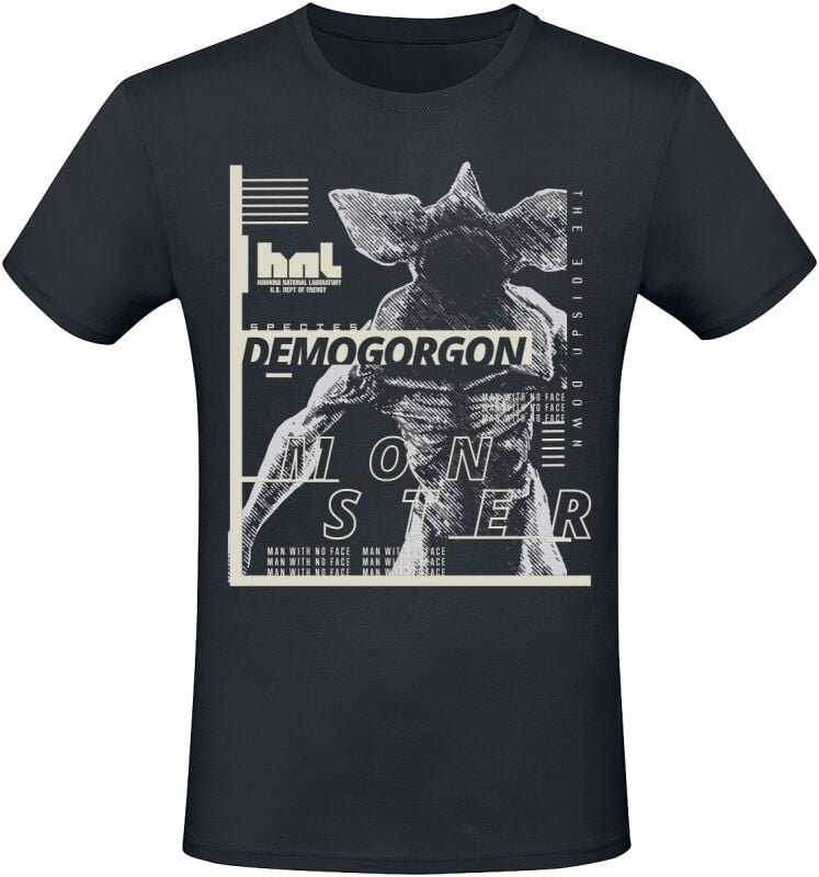 T-Shirt Manches courtes  de Stranger Things - Demogorgon - L - pour Homme - noir - Stranger Things