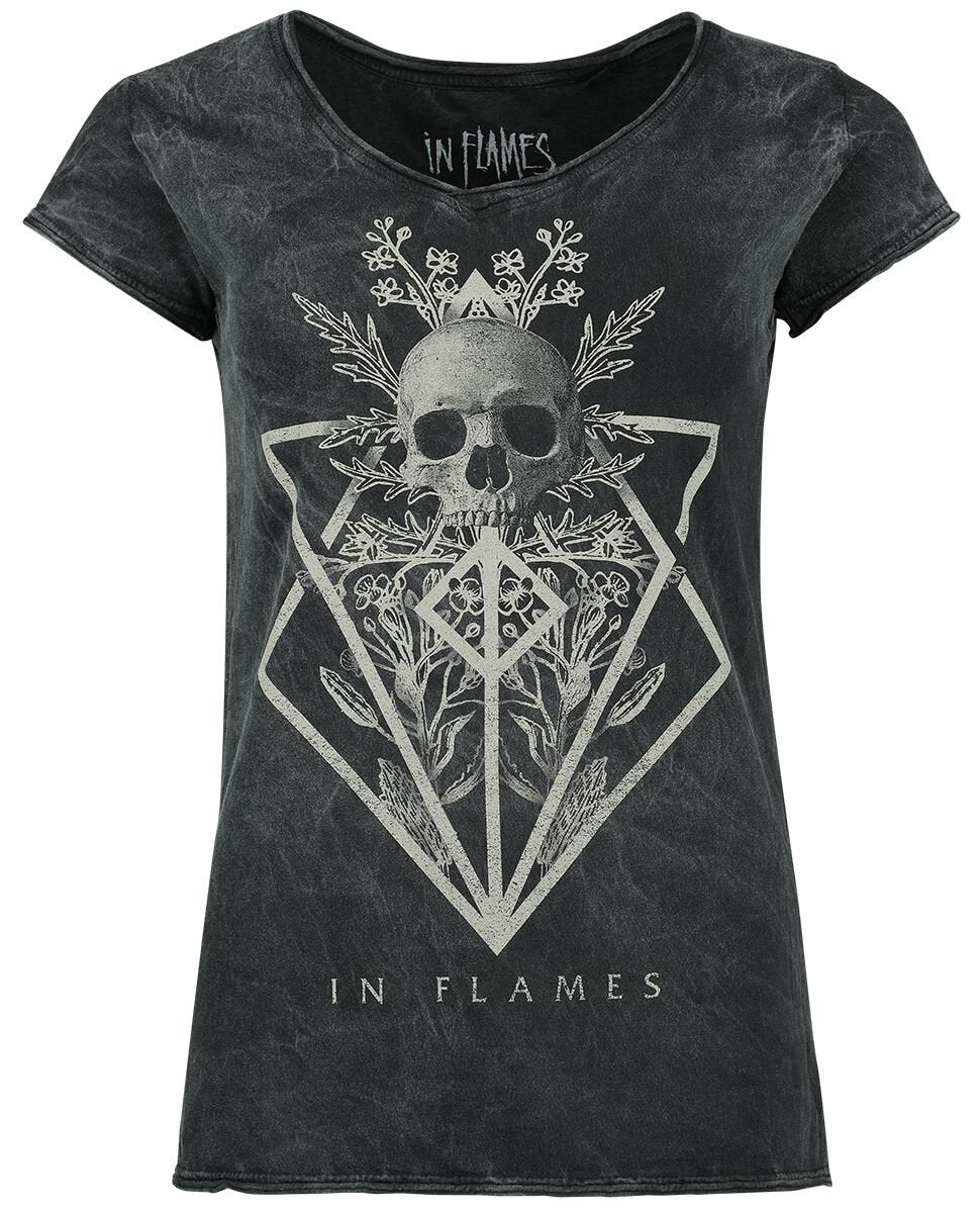 T-Shirt Manches courtes  de In Flames - Skull - S à 4XL - pour Femme - noir - In Flames