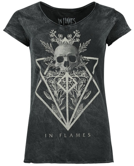 T-Shirt Manches courtes  de In Flames - Skull - S à 4XL - pour Femme - noir - In Flames
