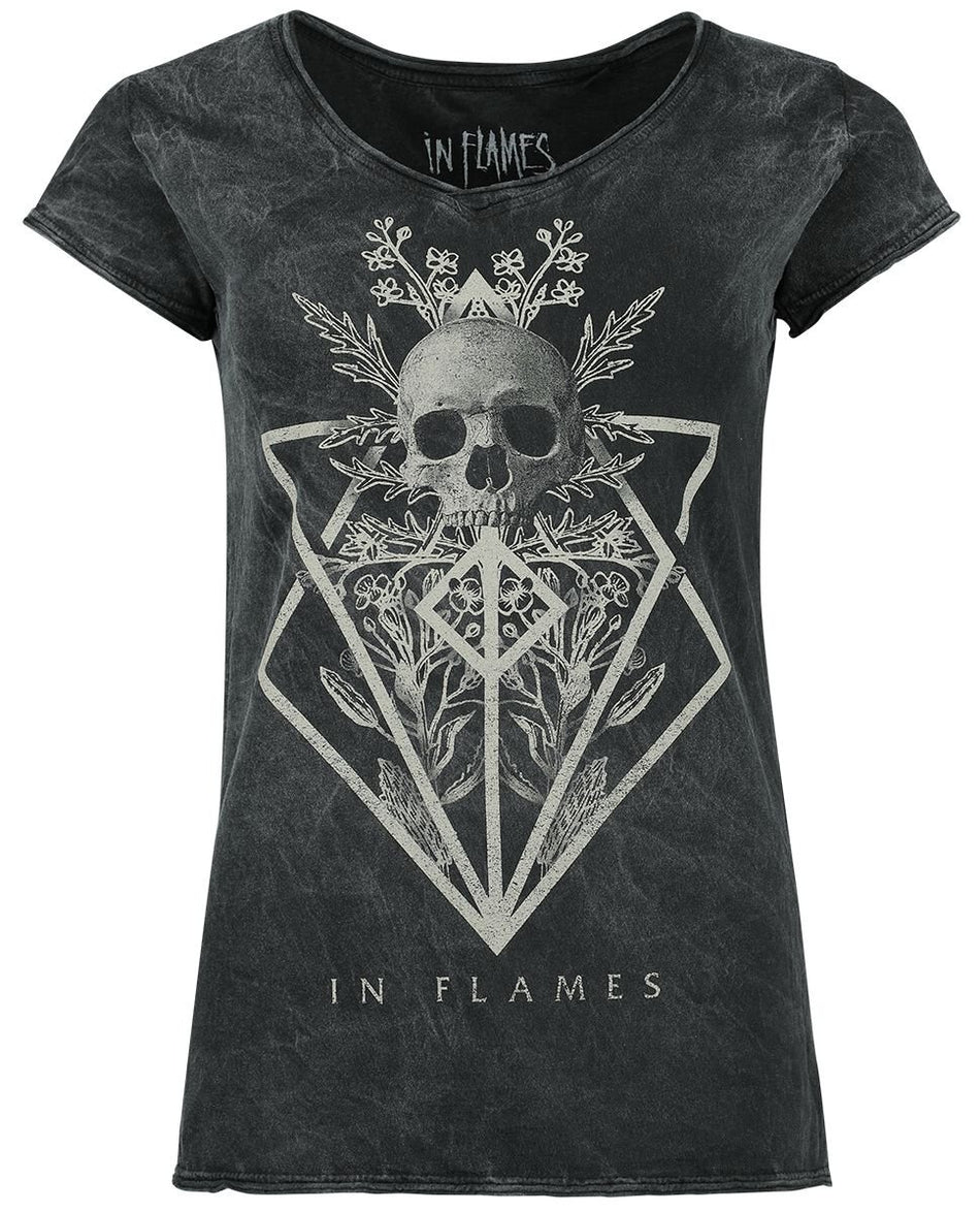 T-Shirt Manches courtes  de In Flames - Skull - S à 4XL - pour Femme - noir - In Flames