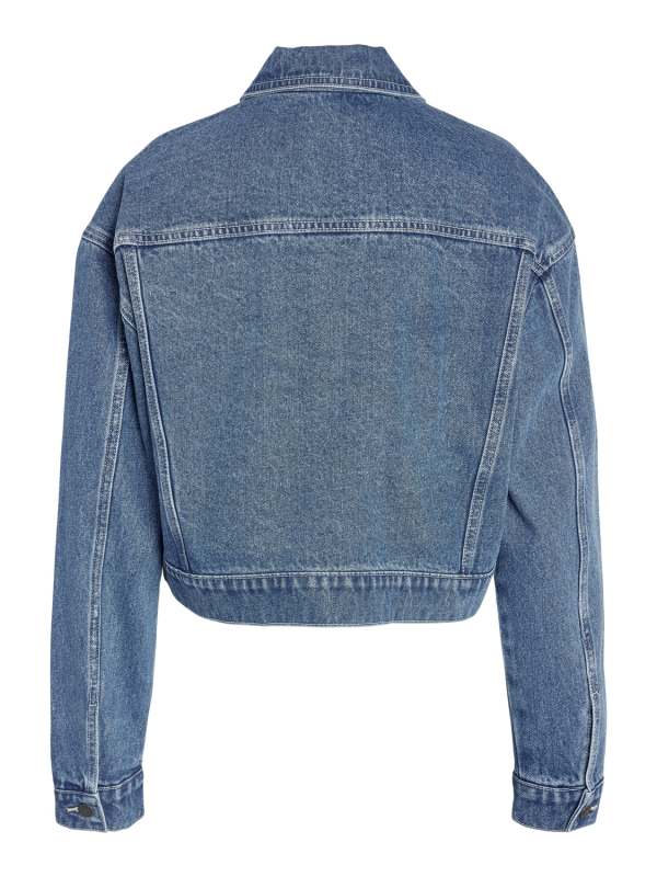 Veste en Jean  de Noisy May - NMRONJA L/S CROP DNM JACKET VI433MB NOOS - S à XL - pour Femme - bleu - Noisy May - View 2