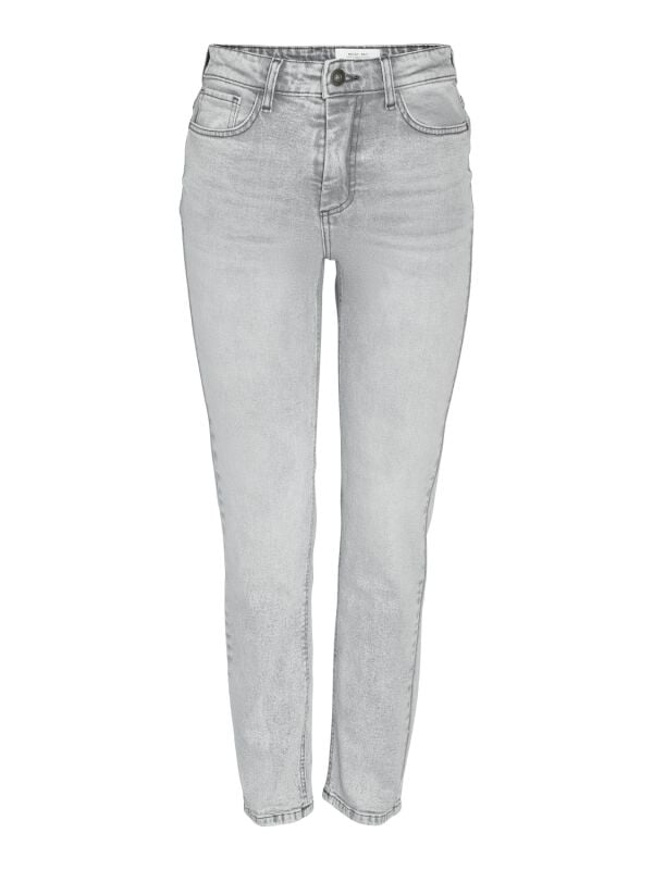 Jean  de Noisy May - NMMONI HW STRAGHT ANK JEANS AZ277LG NOOS - W25L30 - pour Femme - gris - Noisy May