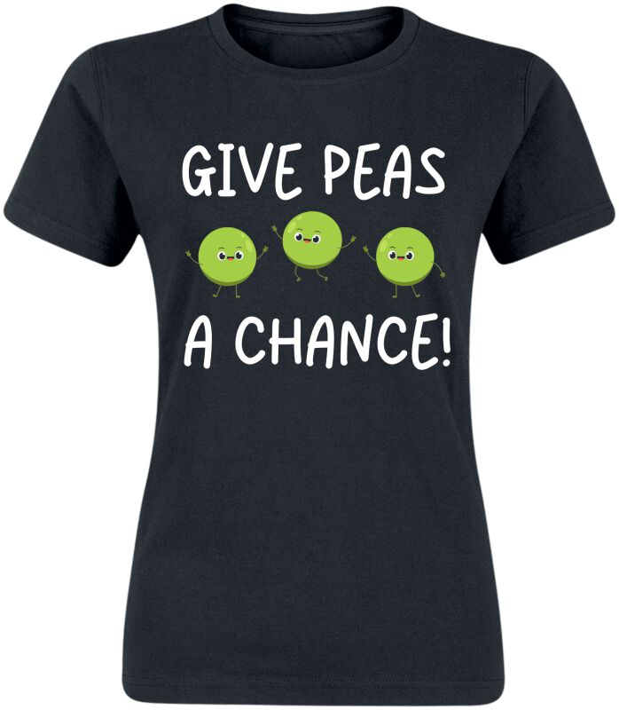 T-Shirt Manches courtes Fun de Food - Give Peas A Chance! - M à 3XL - pour Homme - noir - Food