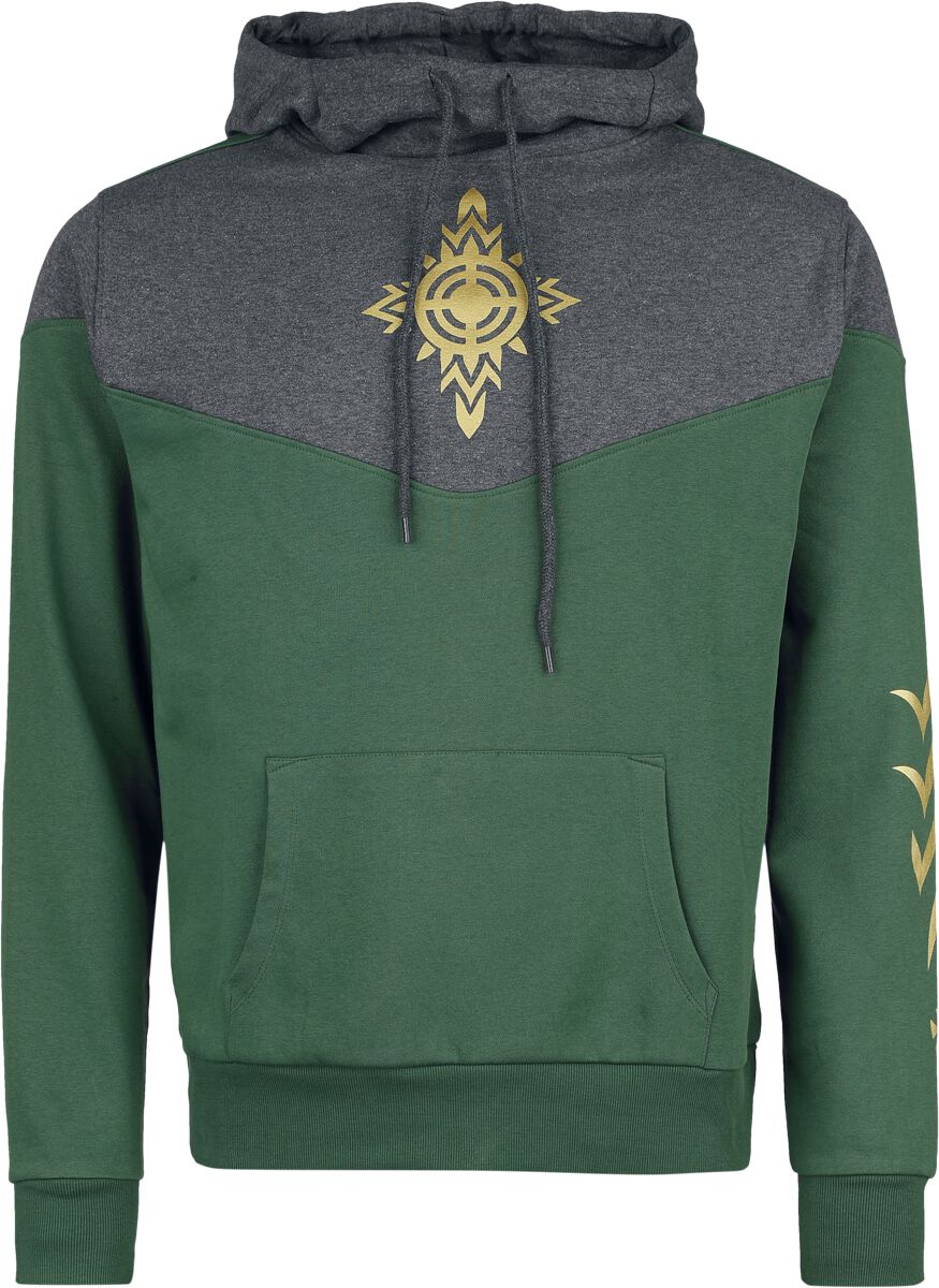 Sweat-shirt à capuche  de Le Seigneur Des Anneaux - Rohan - S à XXL - pour Homme - vert/gris - Le Seigneur Des Anneaux