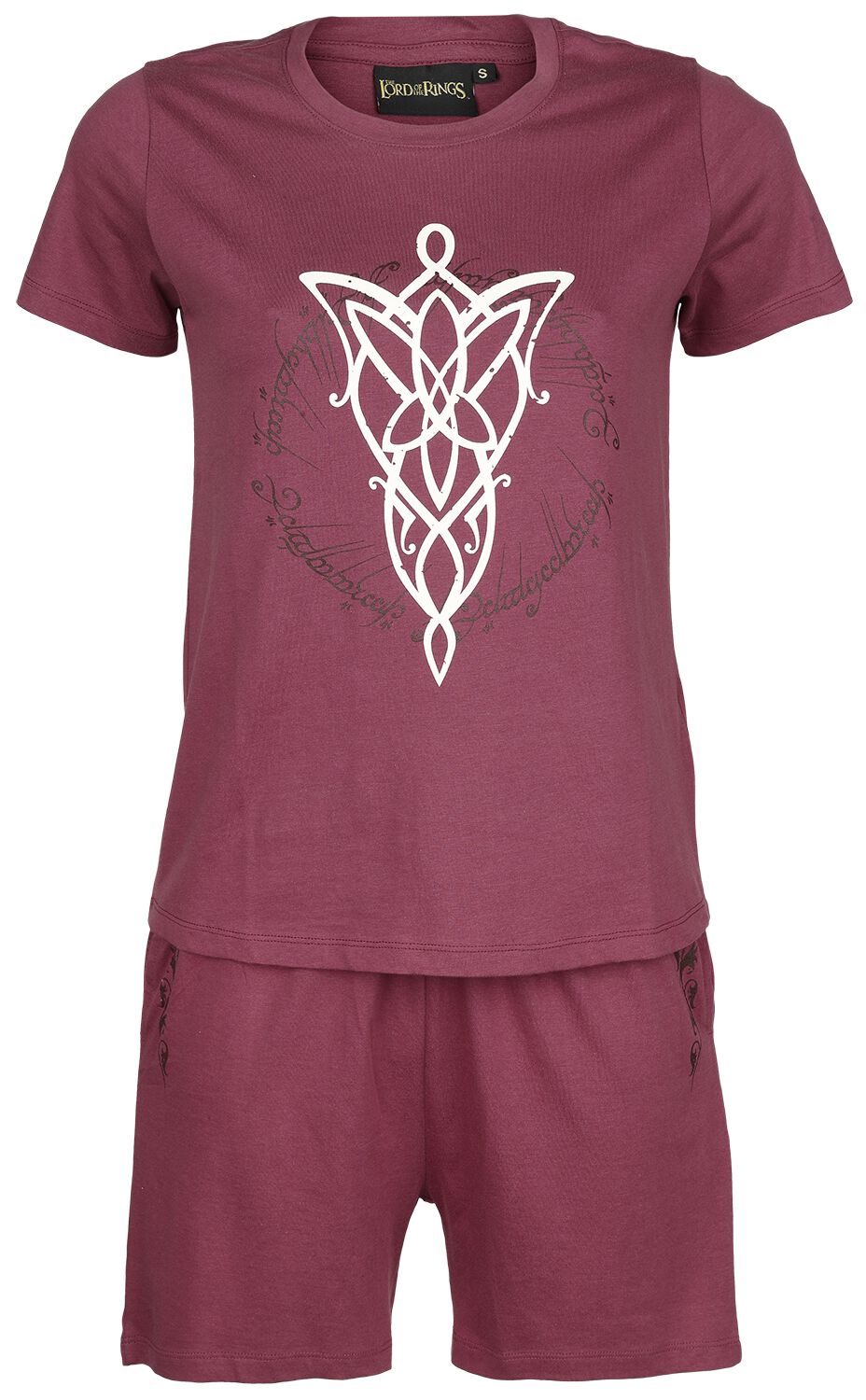Pyjama  de Le Seigneur Des Anneaux - Evening Star - S à XXL - pour Femme - bordeaux - Le Seigneur Des Anneaux