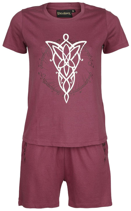 Pyjama  de Le Seigneur Des Anneaux - Evening Star - S à XXL - pour Femme - bordeaux - Le Seigneur Des Anneaux