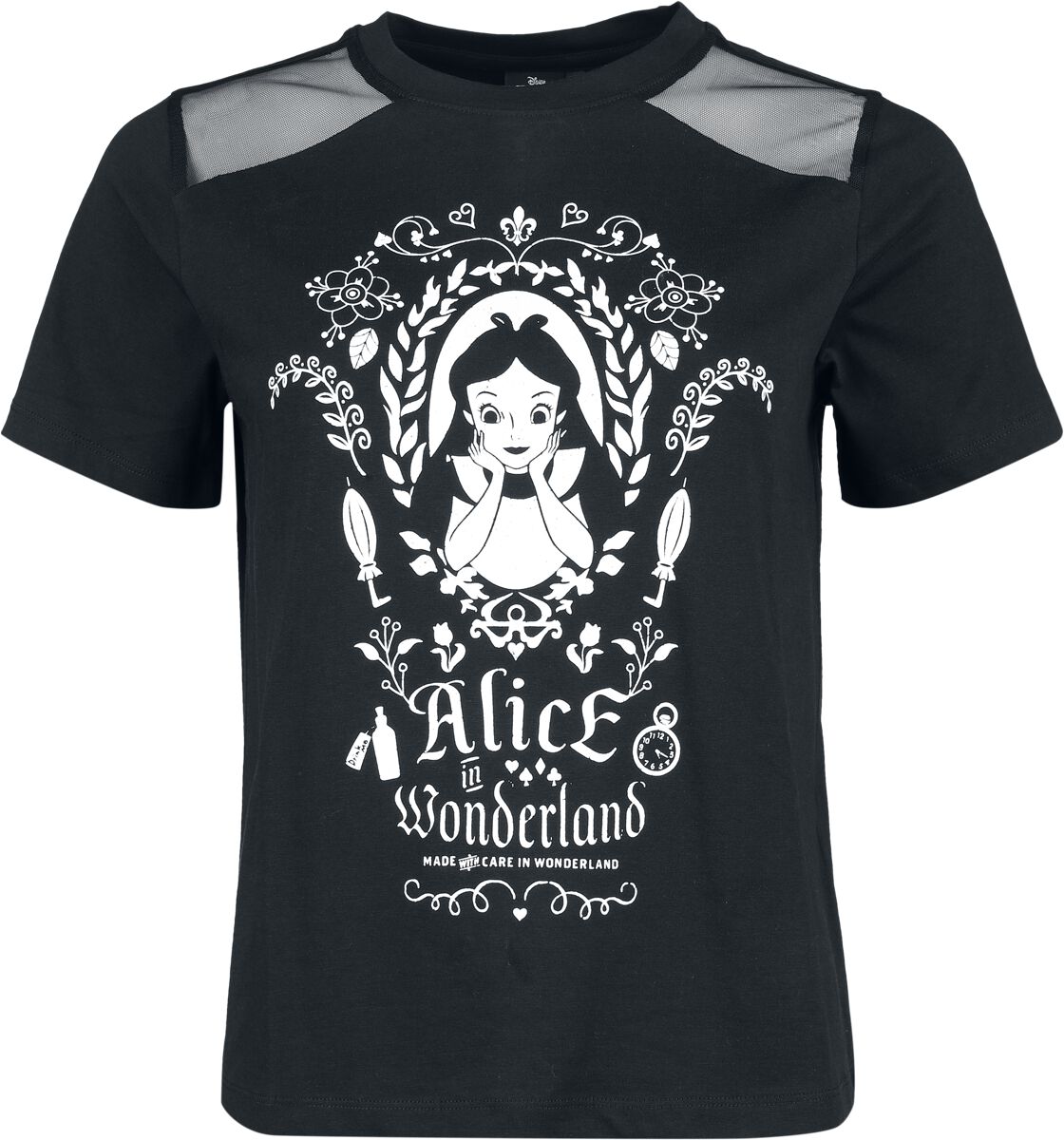 T-Shirt Manches courtes Disney de Alice Au Pays Des Merveilles - Miroir - S à XXL - pour Femme - noir - Alice Au Pays Des Merveilles