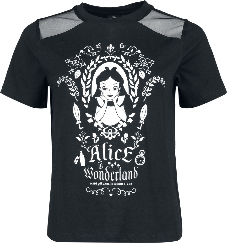 T-Shirt Manches courtes Disney de Alice Au Pays Des Merveilles - Miroir - S à XXL - pour Femme - noir - Alice Au Pays Des Merveilles