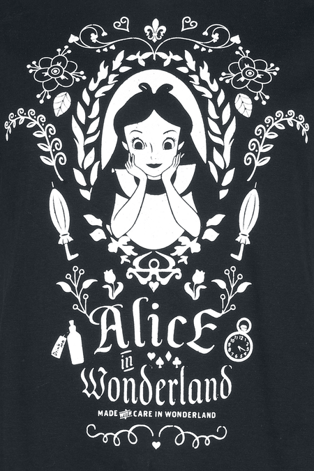 T-Shirt Manches courtes Disney de Alice Au Pays Des Merveilles - Miroir - S à XXL - pour Femme - noir - Alice Au Pays Des Merveilles - View 2
