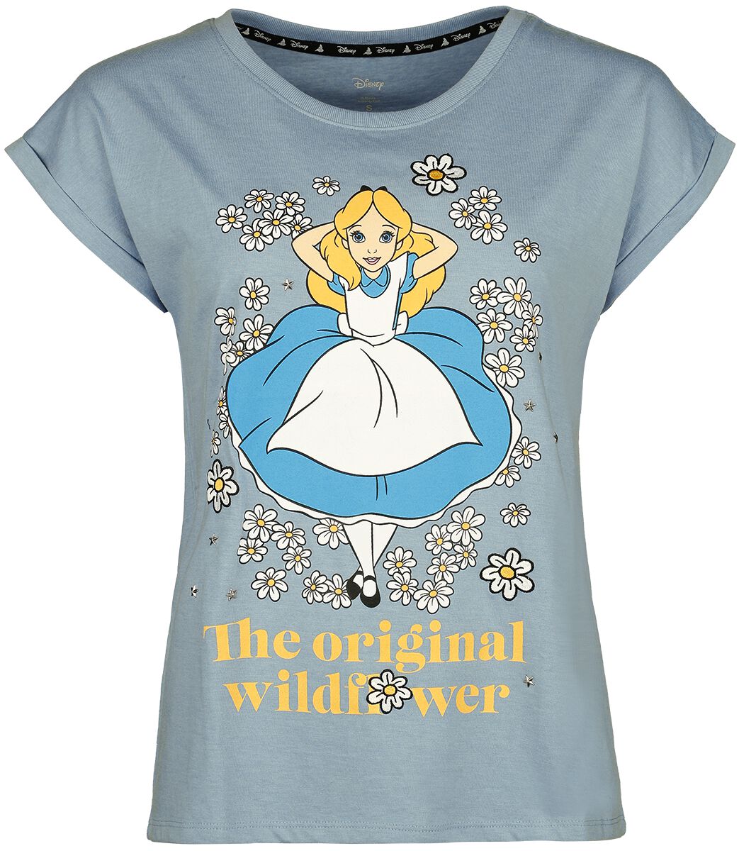 T-Shirt Manches courtes Disney de Alice Au Pays Des Merveilles - The Original Wildflower - S à XXL - pour Femme - bleu - Alice Au Pays Des Merveilles