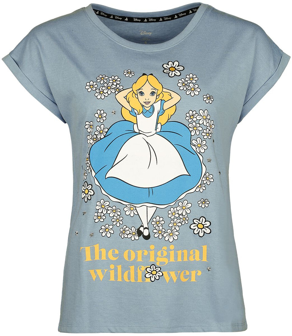 T-Shirt Manches courtes Disney de Alice Au Pays Des Merveilles - The Original Wildflower - S à XXL - pour Femme - bleu - Alice Au Pays Des Merveilles