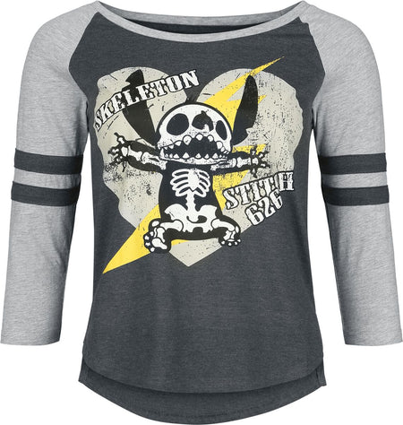 T-shirt manches longues Disney de Lilo & Stitch - Skeleton Stitch - S à XXL - pour Femme - multicolore - Lilo & Stitch
