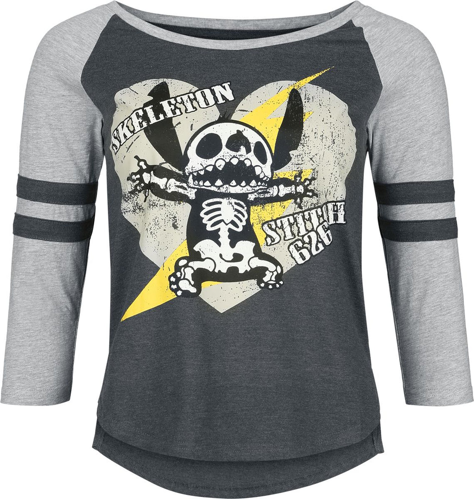 T-shirt manches longues Disney de Lilo & Stitch - Skeleton Stitch - S à XXL - pour Femme - multicolore - Lilo & Stitch