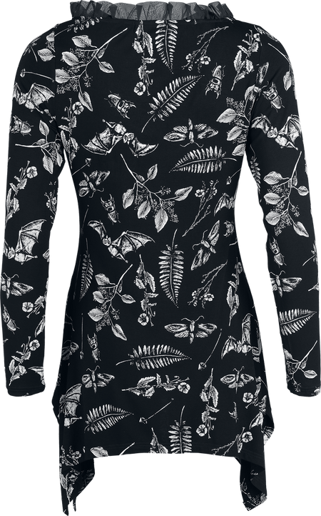 T-shirt manches longues Gothic de Jawbreaker - Herbat Bat Blouse - XS à L - pour Femme - noir/blanc - Jawbreaker - View 2