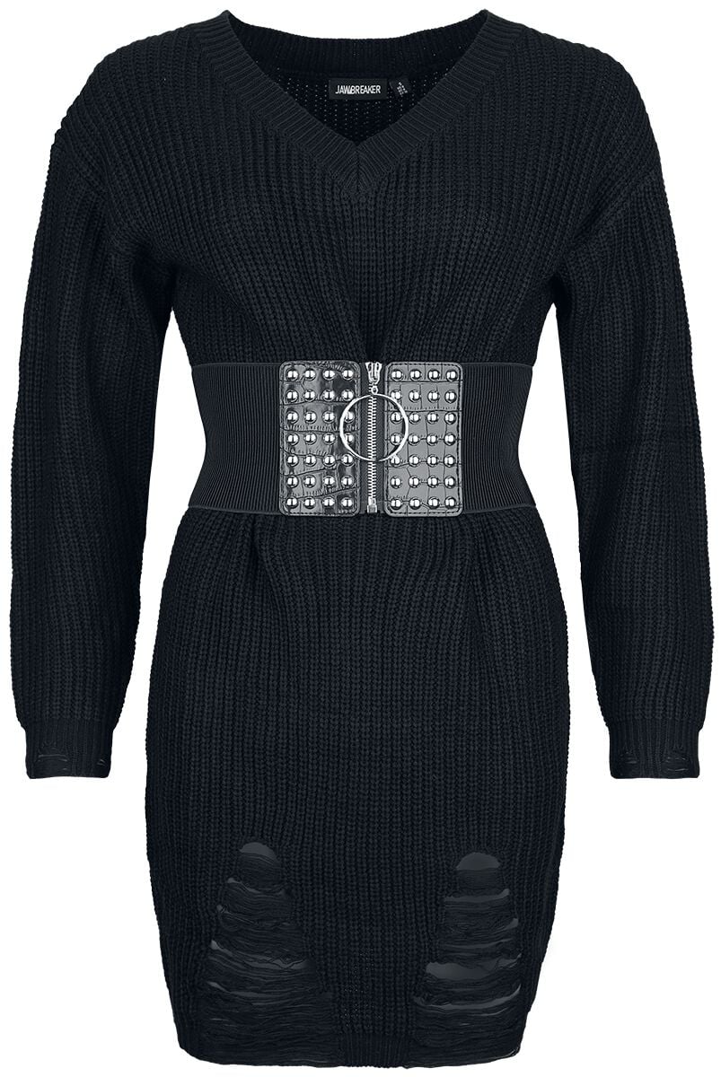 Robe courte Gothic de Jawbreaker - Ripped Knitted Mini Dress - XS à XXL - pour Femme - noir - Jawbreaker